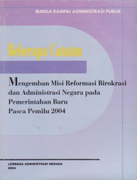 Bunga Rampai Administrasi Publik Beberapa Catatan