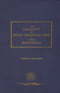 Legality of Adat Criminal Law of Indonesia