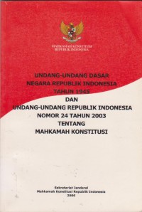 Undang-undang Dasar NRI tentang Mahkamah Konstitusi
